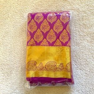 Purple Brocade Saree